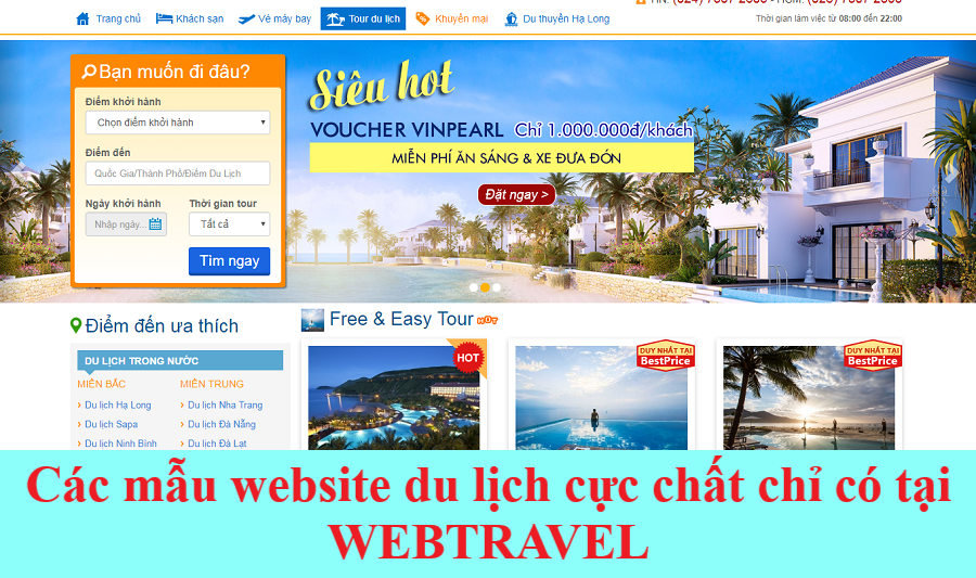 Webtravel - thiết kế web du lịch chuyên nghiệp