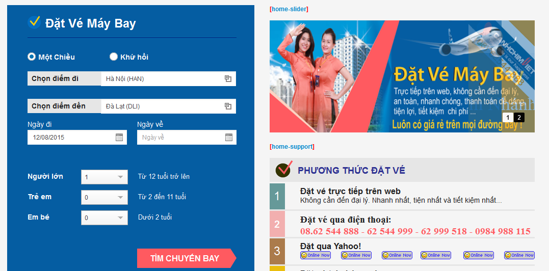 Thiết kế website bán vé máy bay trực tuyến chuyên nghiệp