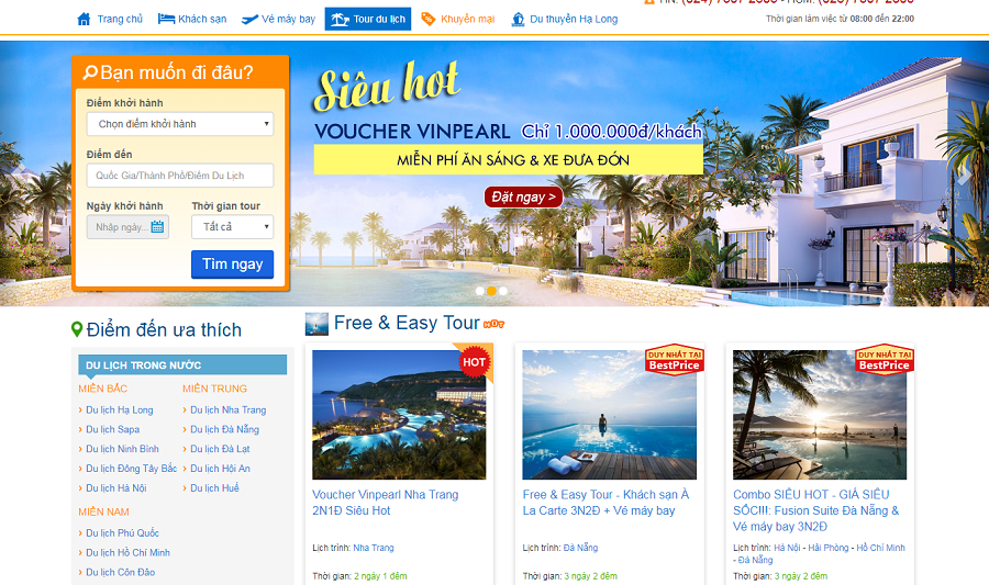Mẫu website du lịch cực chất